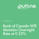 Bank of Canada Will Maintain Overnight Rate at 0.25%